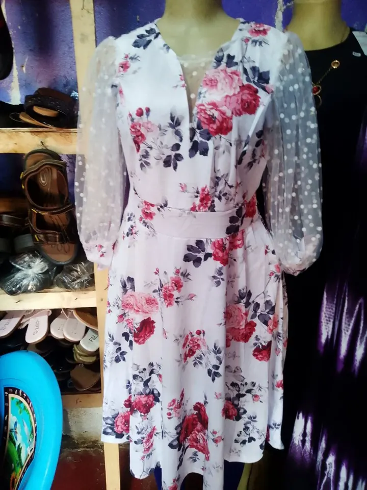 Floral Dress with Mesh Sleeves in Kilimani | Uncle G Mart